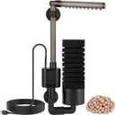 hygger USB Single Sponge Filter, Small Aquarium Filter with Adjustable Hanging Clip and Suction Cup, Duckbill Outlet, Rain Pipe Outlet, Extra Spare Sponge (S for less than 10 gallons)