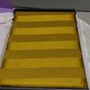 DECOLURE Satin Bed Sheets - 4 Piece Luxury Silky Queen Size Bedding Set - Softer Than Silk, Wrinkle-Free with 15” Deep Pocket Fitted Sheet, Perfect for Hair & Skin, Gifts for Women (Striped Gold)