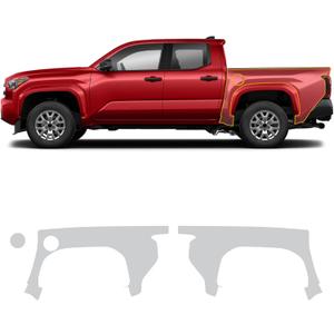 for 2024 Toyota Tacoma 8.5 Mil TPU PPF Clear Car Precut Paint Protective Film HD Scratch Exterior Accessories (Rear Side 3Pcs)