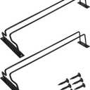 15.7 inch Wine Glass Rack under Cabinet 2Pcs under Shelf Wine Glass Holder Metal Stemware Holder Wine Glass Hangers for Mini Bar Kitchen Storage Black