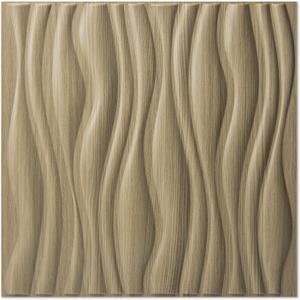 Art3d PVC Wave Board Textured 3D Wall Panels for Interior Wall Decor, Living Room, Bedroom, Office, Walnut, 19.7" x 19.7" (12 Pack)