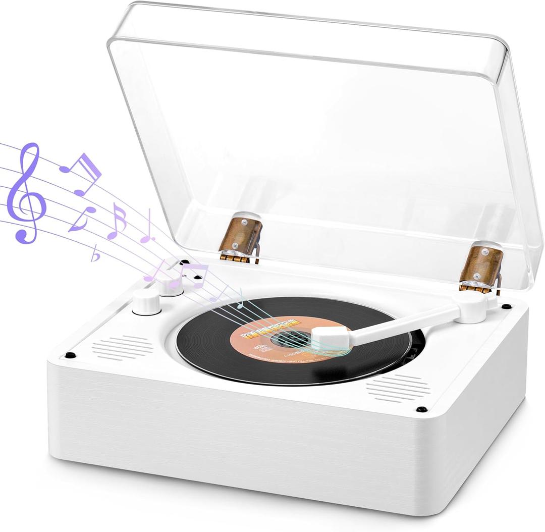 Retro CD Player for Home,Rechargeable CD Player Double 3.5mm Headphones Jack, Vinyl Player Look, for AUX Output, USB Mode, Home Music Player, Wooden by Vangoa