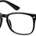 Nearsighted Myopia Glasses for Men Women, Blue Light Distance Glasses with Spring Hinge (Black)