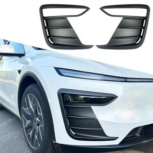 yhcdsea for 2025 2026 Tesla Model Y Juniper Front Fog Light Cover Trim Eyebrow Frame Decorative Accessories (Juniper-Matt Carbon Fiber Pattern)