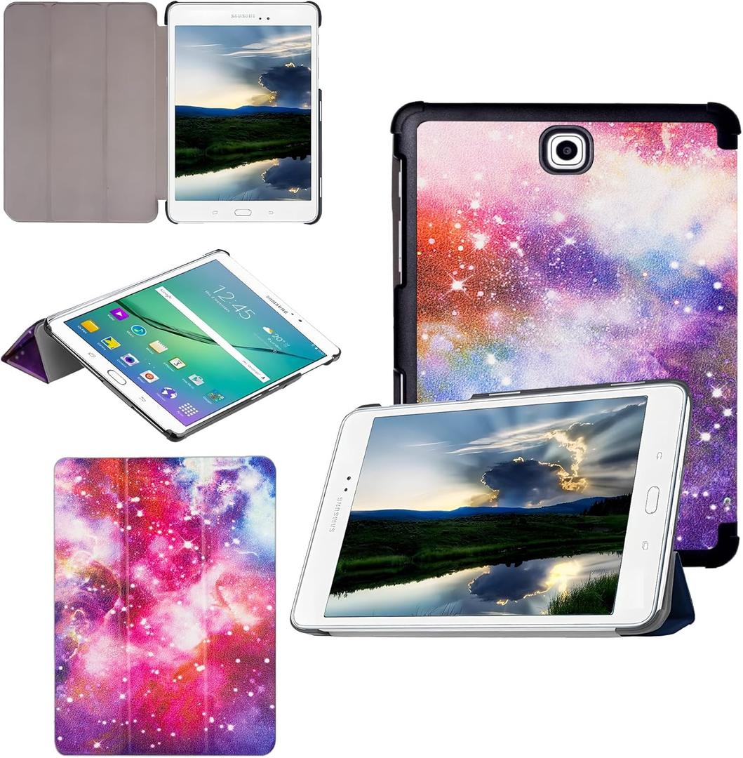 Tri-Fold Case Compatible with Samsung Galaxy TAB S2 9.7 inch Tablet - SM T810/T813/T815C/T819C(2014 Edition), Includes a Screen Protector - Premium PU Leather Tri-Fold Cover with Auto Sleep/Wake (One Size)