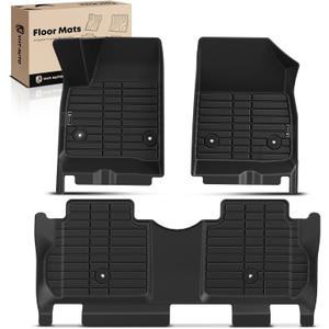 YHTAUTO Floor Mats Fit 2017-2024 Cadillac XT5 2017-2023 GMC Acadia, 2019-2024 Chevrolet Blazer, TPE All Weather Car Mats Waterproof Anti-Slip Odorless Floor Liner, Front & 2nd Row Liner