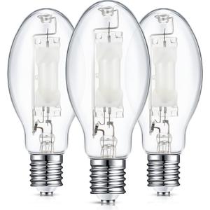 Rossesay 3 Pcs 250 Watt Lighting Metal Halide Lamp MH400/U/MOG 36000 Lumen 4000K Outdoor Light Bulb 12, 000 Hour Span Life Mogul Base (E39) ED28 High Intensity Discharge Metal Halide Bulb(250 Watt)