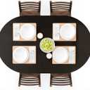 UMINEUX Oval Fitted Vinyl Tablecloth with Elastic Edged & Flannel Backing, Waterproof Wipeable Oval Table Cover - Fits Tables up to 42"X68" (Black) (42"*68")