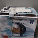 CHEFMAN Electric Kettle - 1.2L 1500W Hot Water Tea Pot with Infuser, BPA Free, Auto Shut Off, Boil-Dry Protection, Removable Lid, LED Light, Cordless Glass Electric Tea Kettle  Stainless Steel