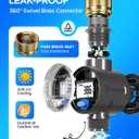 Water Flow Meter with Brass Inlet, Measuring Gallon/Liter Consumption and Flow Rate for Outdoor Garden Hose Watering, RV Essentials Water Tank Filling, Sprinkler and Nozzle Sprayer (2 Pack)