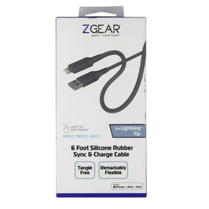ZGEAR 6FT Silicone USB-A to Lightning 8-pin Cable - Gray