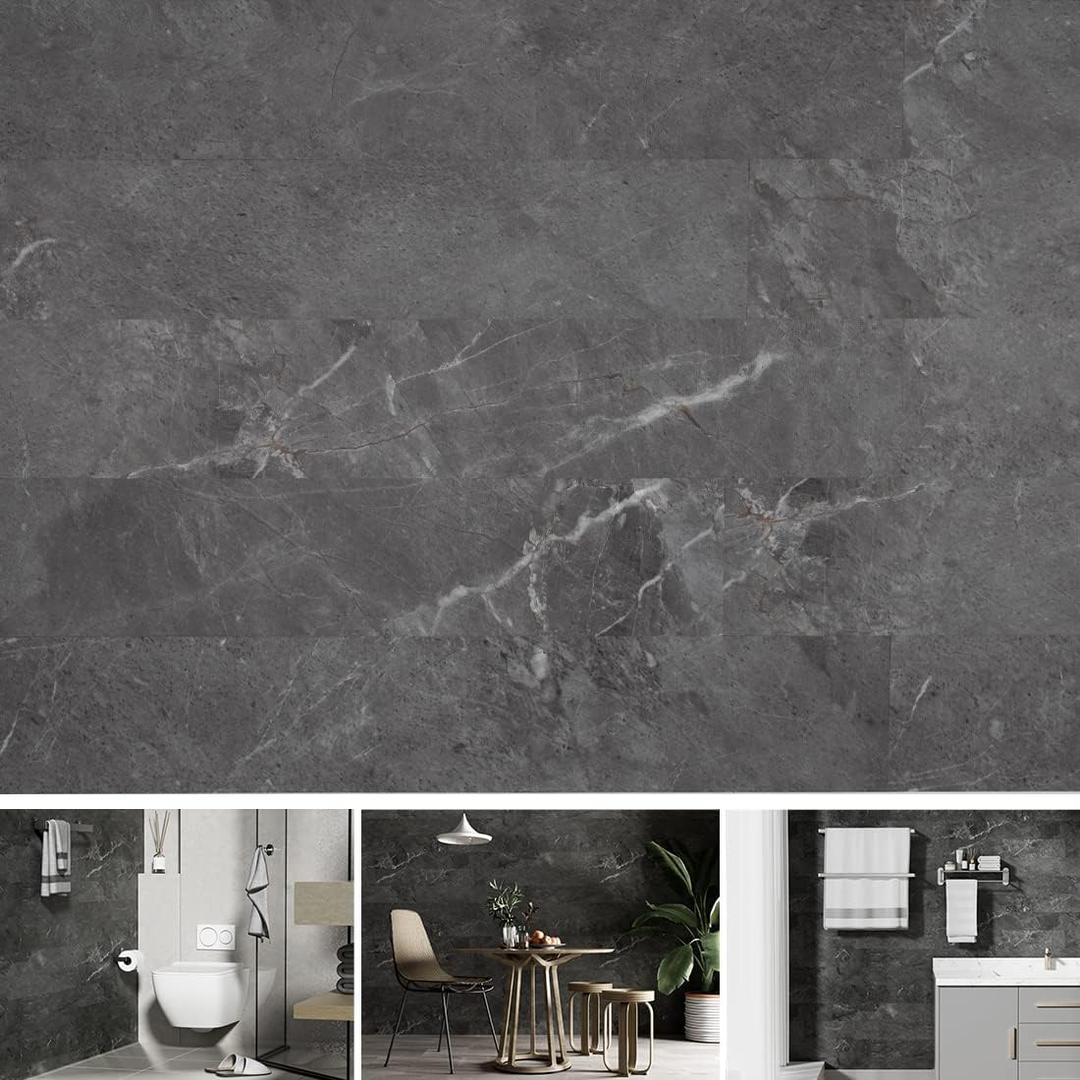 SINGULARWOOD Vinyl Wall Planks,Self-Adhesive Vinyl Panels for Walls,Peel and Stick Easy Installation (12 pcs/18 Sq Ft/Box),Marble