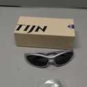 TIJN Sports Sunglasses for Men Women UV400 Wraparound Cycling Running Golf Motorcycle Glasses, Large Outdoor Shades, Vanta (Silver)