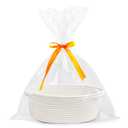 Pro Goleem Small Woven Basket with Gift Bags and Ribbons Durable Baskets for Gifts Empty Small Rope Basket for Storage 12"X 8" X 5" Baby Toy Baskets with Handles, White