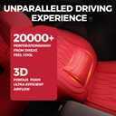 FREESOO Red Car Seat Covers Full Set - Faux Nappa Leather Seat Covers for Cars, Ultra Breathable Waterproof Front Seats Protector with Lumbar Support, Universal Fit for Automotive Sedan SUVs Pickups