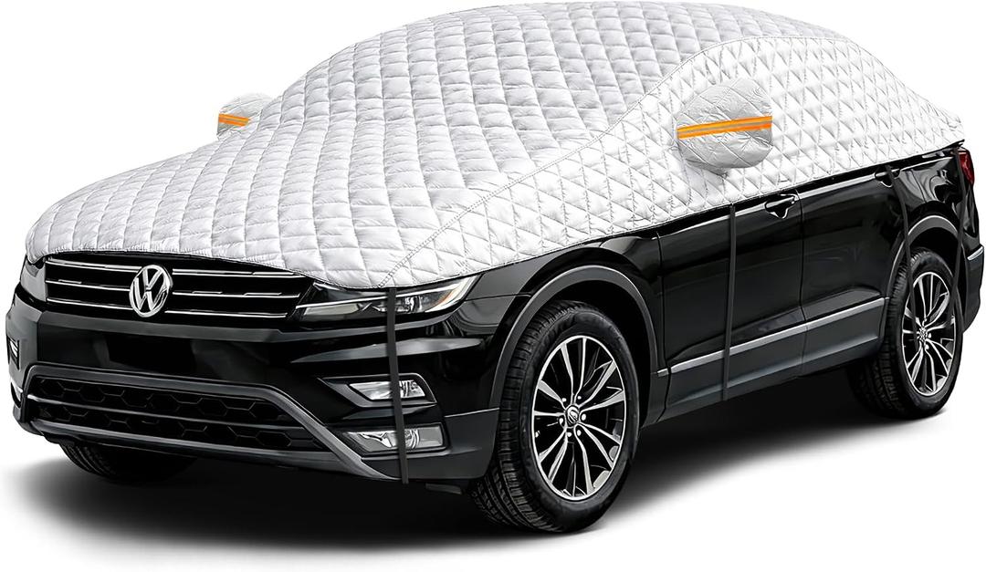 Hail Protector Car Cover SUV, Multi-Layer Cotton Padded Half Car Cover, Thickened Top Protection for Hail, Snow & Impact, Fits SUV L