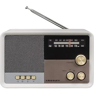 Crosley Tribute Vintage AM/FM Bluetooth Radio, White Sand, CR3036D-WS