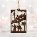 5 x Nativity Scene Ornamen O Little Town of Bethlehem  Nativity Christmas Tree Decoration with Hymn Sheet, Holy Family Ornament & Rustic Faith Design  Christian Holiday Keepsake Gift