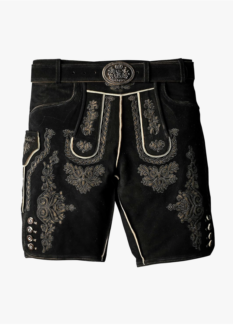 Authentic Lederhosen Men Shorts - Oktoberfest Outfits Men- German Lederhosen Mens - Genuine Leather Size 56