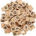 1200 PCS Wood Letter Scrabble Tiles, Wooden Scrabble Letters, Letter Tiles for Crafts, DIY Decoration, Spelling, Alphabet Coaster, A-Z Capital Wooden Letters for Crafts