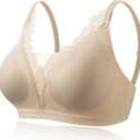 Post-Surgery Mastectomy Bra Breast Prosthesis Breast Forms Artificial Fake Boobs Bralette Daily Bra (3X-Large, Skin)
