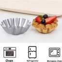 8 Pcs Egg Tart Molds, 4.72 Inch Aluminum Mini Tart Pans, Nonstick & Reusable Fluted Baking Mold for Cupcakes, Muffin, Cake, Pies, Quiche, Cheesecakes