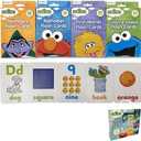 4 Sesame Street Flash Cards Beginning Words Numbers Colors Shapes Alphabet ABC !