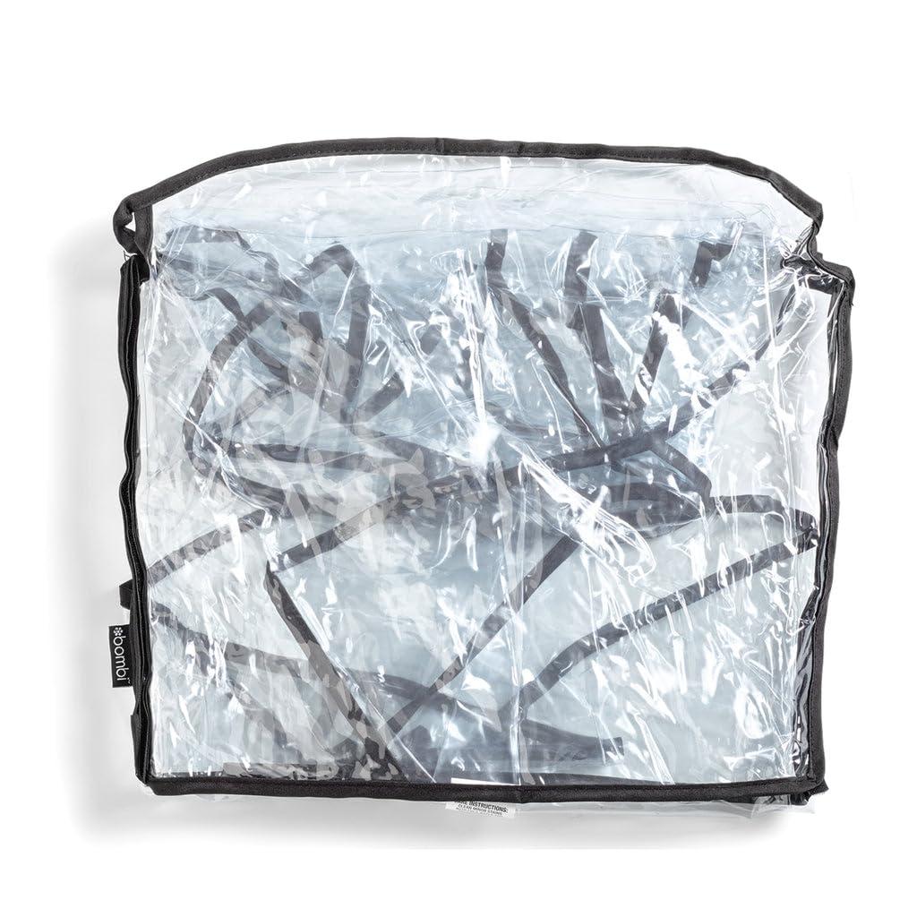 Bombi Baby Stroller Rain Cover for V2 Lightweight Strollers - Weather Protection Cover for Rain, Snow, and Dust - Hook & Loop Attachment, Ventilated Design, Clear