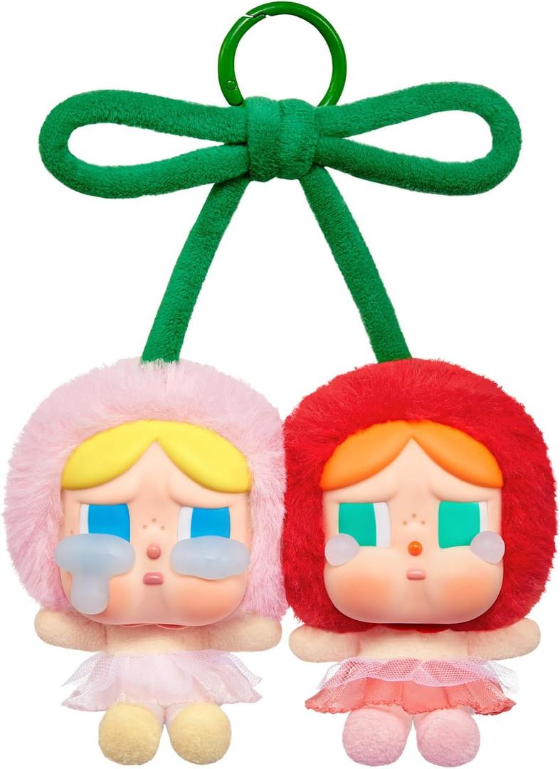 POP MART Crybaby Crying for Love Series-Vinyl Plush Hanging Card (Love You Cherry Much), Toys for Modern Home Decor, Collectible Toy Set for Desk Accessories, 1PC