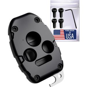 USA-Made for Honda Key Fob Shell | Crack-Resistant & Durable | Seamless Fit | Enhanced Longevity & Functionality | Integrated Bottle Opener | Easy DIY Installation (Black, 4 Button)