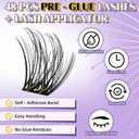 2 x B&Qaugen Self Adhesive Eyelashes SA01 48 PCS Reusable Adhesive Eyelashes Press On Lashes D Curl No Glue Eyelashes 10-16mm with Lash Tweezers 1 Step DIY Lash Self Stick Easy to Apply (SA01-D)
