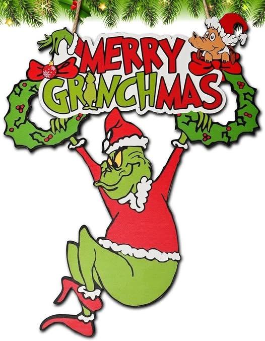 Merry Grinchmas Wreath Sign