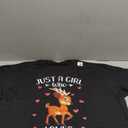 Just a Girl who Loves Deers T-shirt Black 3XL