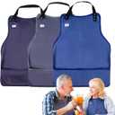 Adult Bibs with Crumb Catcher,3Pack Adjustable Bibs for Eating,Waterproof Washable Men Clothing Protectors,Reusable Large Feeding Bib for Women Elderly Seniors (Dark Color)