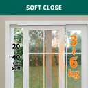 Automatic Sliding Door Closer for 5-8 FT Doors, Adjustable Closing Speed Heavy Duty Self-Closing Patio Door Closer, Pneumatic Damping Buffer for Sliding Glass Door Kitchen Balcony Bathroom