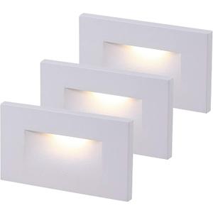 CLOUDY BAY 120V Dimmable LED Indoor Outdoor Step Light,3-Pack,3000K Warm White,Stair Light,White Finish
