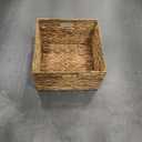 Jinei 10 Pcs Wicker Storage Basket Bulk 13 x 13 x 8 Inch Handwoven Water Hyacinth Cube Bin with Handles Woven Laundry for Organizer Shelves Wood Color
