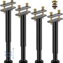 4 PCS Adjustable Height Bed Support Legs for Bed Frame/Bed Center Slat, Heavy Duty Metal Bed Frame Center Support Legs 10-16inch, Upgrade Under Bed Replacement Leg with Wider Base