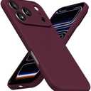 LoeoeL for iPhone 17 Pro Max Phone Case Silicone, Minimalist Ultra Thin Slim Soft Rubber Gel Solid Color Matte TPU Cute Case for Women Men, Girly Plain Aesthetic Design & Camera Cover, Burgundy Maroon