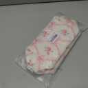 Cute Small Makeup Bag,Quilted Floral Cotton Cosmetic Pouch, Quilted Flowers Pencil Case with Zipper, Kawaii Travel Toiletry Bags for Purse(07PinkBow)