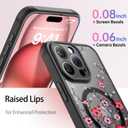 LUHOURI for iPhone 14 Pro Max Case Cute - Wireless Charing Compatible,Trendy Floral Design for Women Girls,Military-Grade Shockproof Not-Slip Matte Phone Cover, Vibrant Red Wildflowers