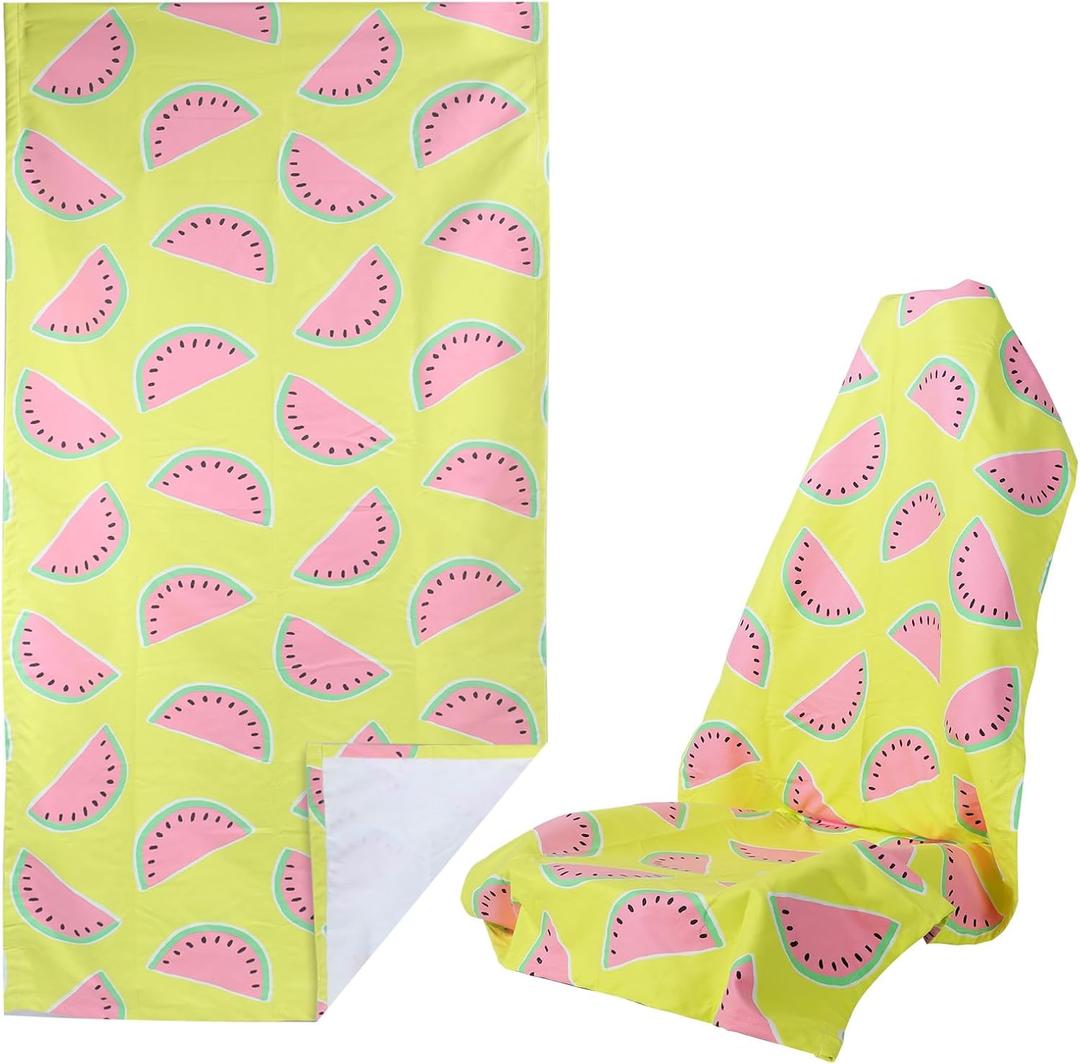 Car Seat Towel Covers Front Seats for Beach Swimming, Sports, Camping,Yoga. Sweating Easy to Clean, Protect from Damage by Sweat, Pets, and Scratches(Watermelon, 1 Pcs)