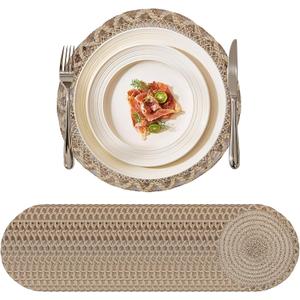 36 Pack 15 Inch Round Braided Jute Placemats, Woven Table Mats
