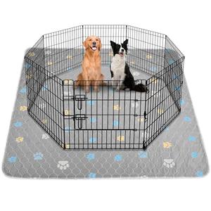 Aitmexcn Washable Puppy Dog Pee Pad, 2PCS 100% Waterproof Whelping Training Mat for Puppy/Senior Dog, Fast Drying Reusable Puppy Pads for Indoor, Outdoor and Car Travel- 48'' x 48'' - Light Gray