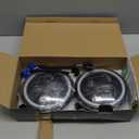 7 inch led Headlights Round Halo Turn Signal DOT Approved JK Halo Headlights H6024 Compatible with Wrangler JK JKU TJ CJ LJ Hi/Lo Projector Sealed Beam, Black 2PCS