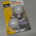 LEDVANCE Incandescent 25W G16.5 Globe Light Bulb, E26 Medium Base, 2850K Warm White Frosted Finish, 2 Count (Pack of 1)