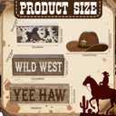 Yuntau 4 Pcs Western Tiered Tray Decorations Set Cowboy Hat Stack Block Signs Desert Farmhouse Rustic Tabletop Tiered Tray Decor for Table Shelf Home Office