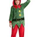 Christmas Big Kids Holiday Elf Costume, 14-year-old jumpsuit