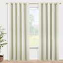 KOUFALL Cream Curtains for Living Room,84 Inches Long Room Darkening Extra 72 Inch Wide 80% Blackout Grommet Thermal Insulated Bedroom Curtains Drapes 84 Inch Length 2 Panels Set,Light Beige