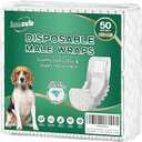 IMMCUTE Dog Diapers Male Small 50 Ct, Male Dog Diapers Disposable with Wetness Indicator, Adjustable Puppy Diapers Male, Flashdry Gel Technology, Male Dog Wraps for Incontinence & Marking